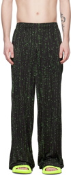 VETEMENTS Black & Green Code Pyjama Pants