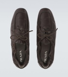 Prada Shuffle leather boat shoes