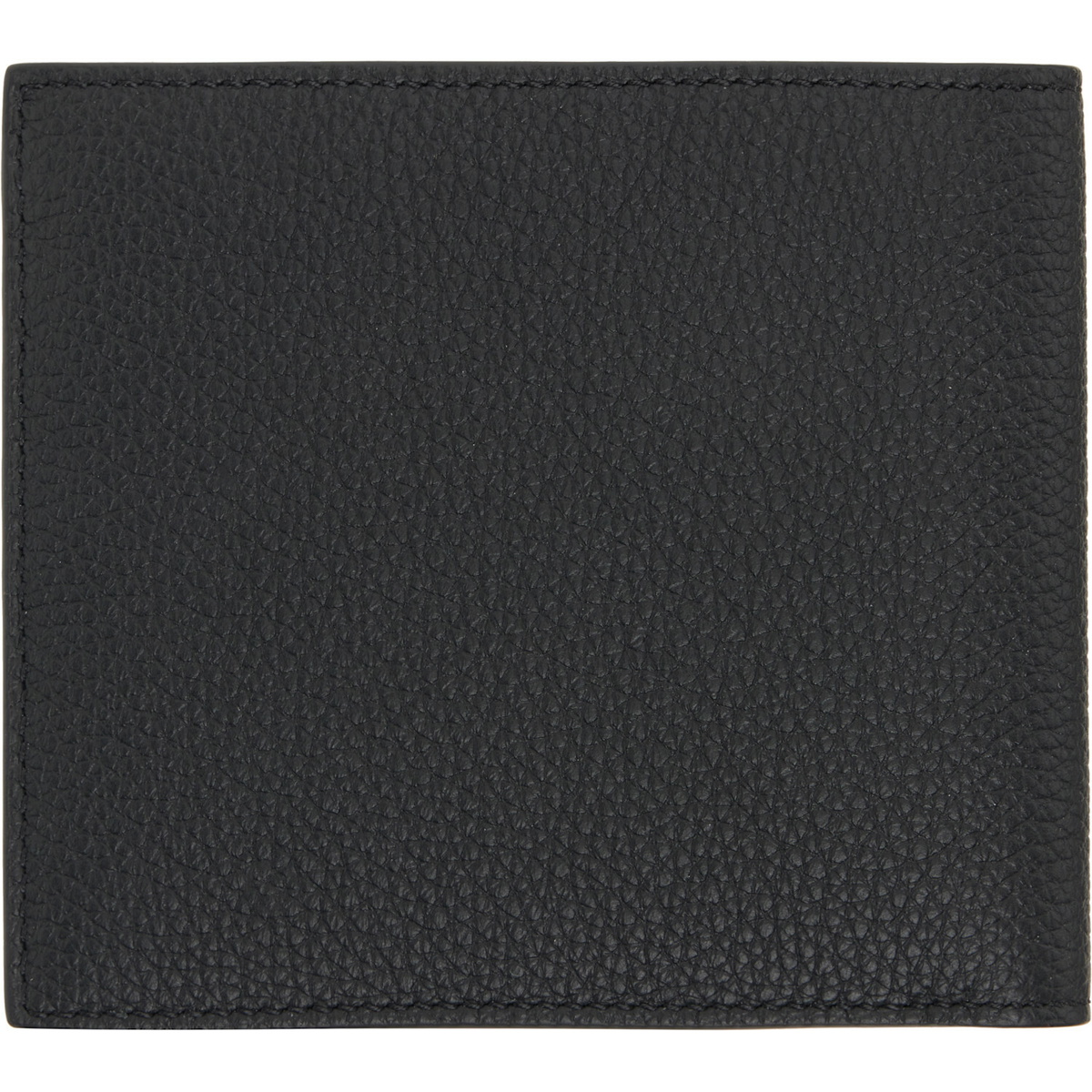 Thom Browne Black Soft Pebble Grain Leather Billfold Wallet