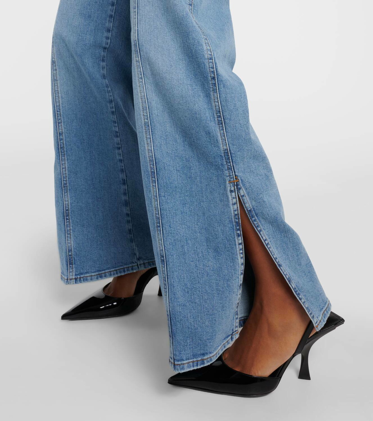 Frame Low Rise Slim Palazzo Jeans