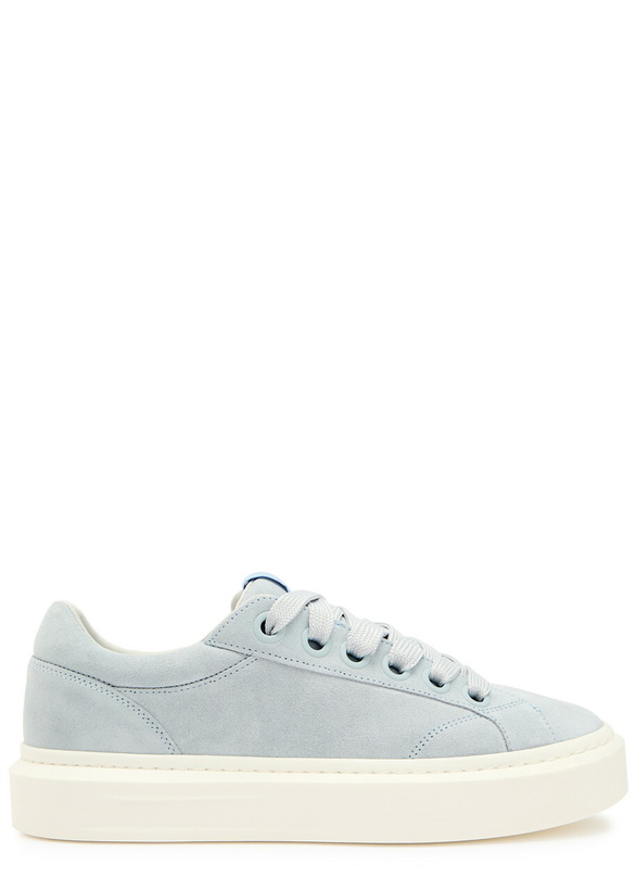 Photo: Cleens Ace Panelled Leather and Suede Sneakers Blue