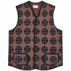 Thames Men's Button Through Knit Shooting Vest in Black/Red