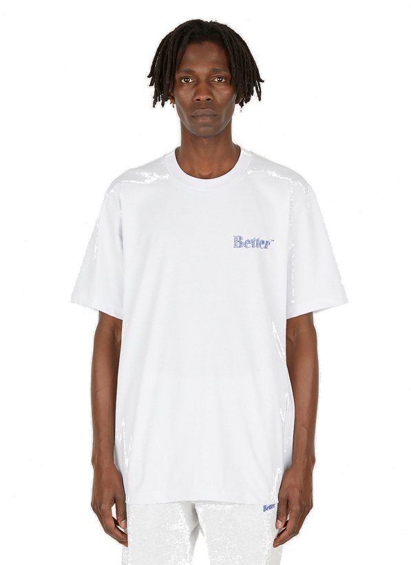 Photo: Scribbled Logo Print T-Shirt in White