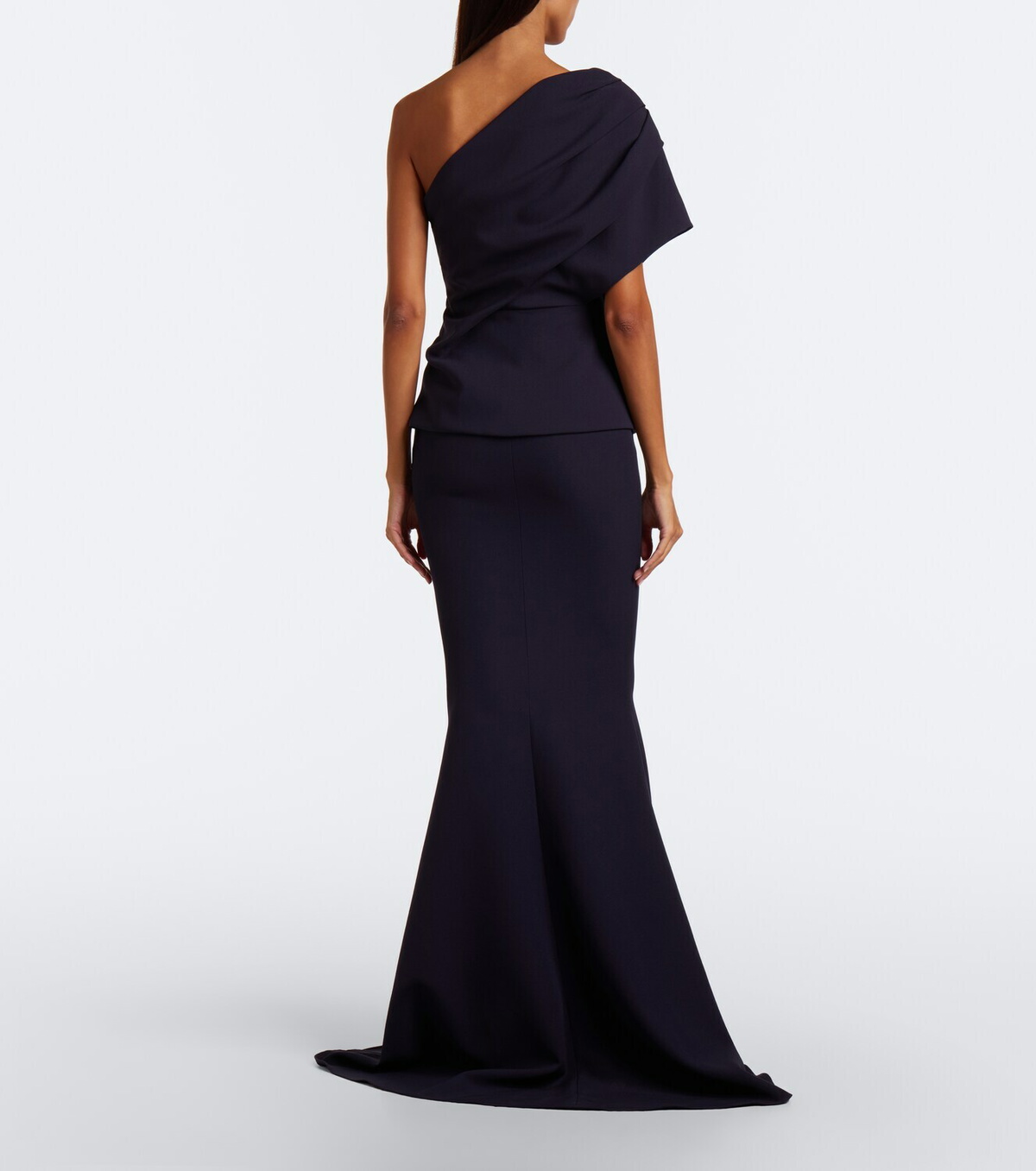 Safiyaa Elyna asymmetric crêpe gown