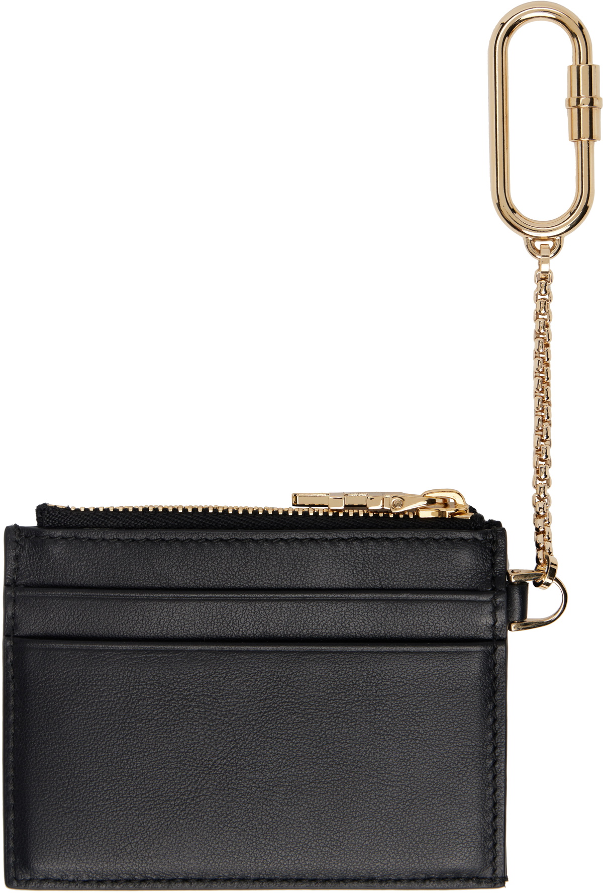 Ferragamo Black Keychain Card Holder