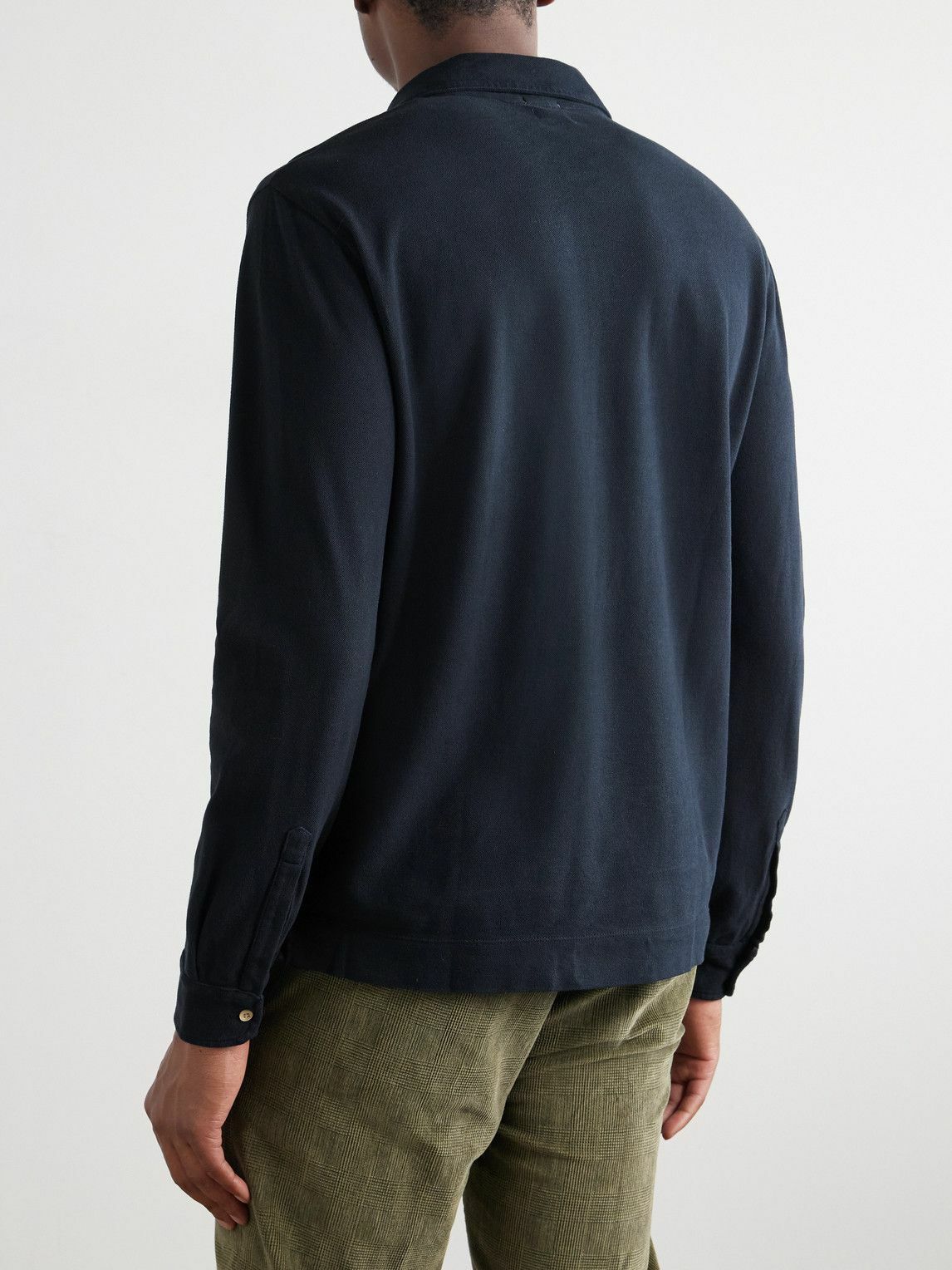 Massimo Alba - Ischia Cotton and Cashmere-Blend Piqué Polo Shirt - Blue
