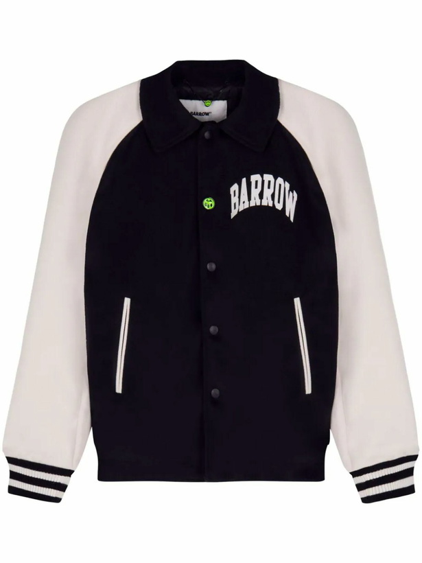 Photo: Barrow Black And White Bomber Jacket With Smile And Logo Lettering