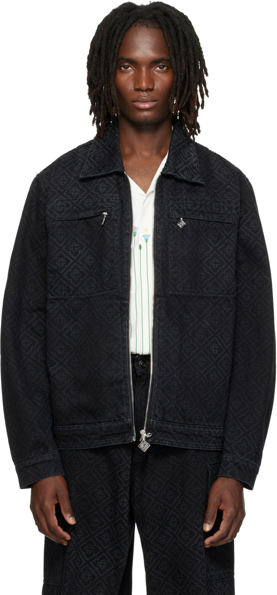 Casablanca Black Monogram Denim Jacket