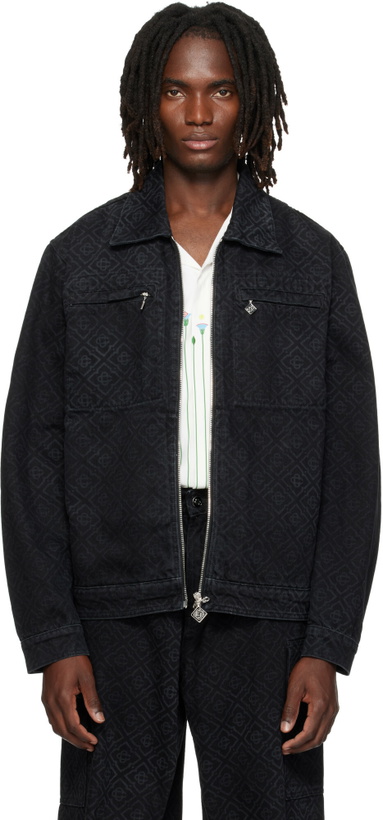 Photo: Casablanca Black Monogram Denim Jacket