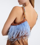Staud Winslow feather-trimmed shoulder bag