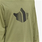Maharishi Men's Long Sleeve Pointillist Logo T-Shirt in Olive