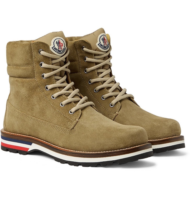 Photo: Moncler - Vancouver Striped Suede Hiking Boots - Neutrals