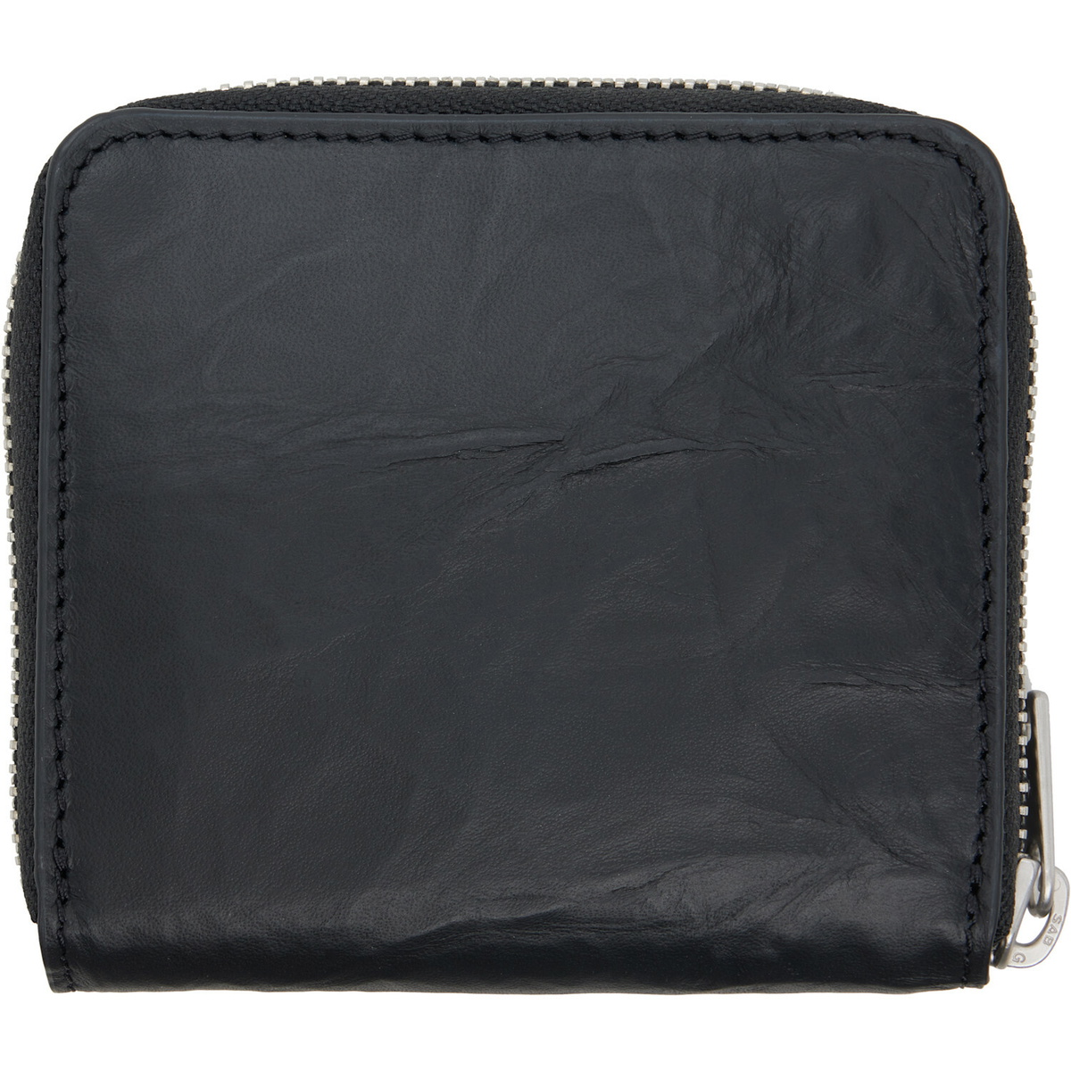 Y-3 Black Crinkle Leather Wallet