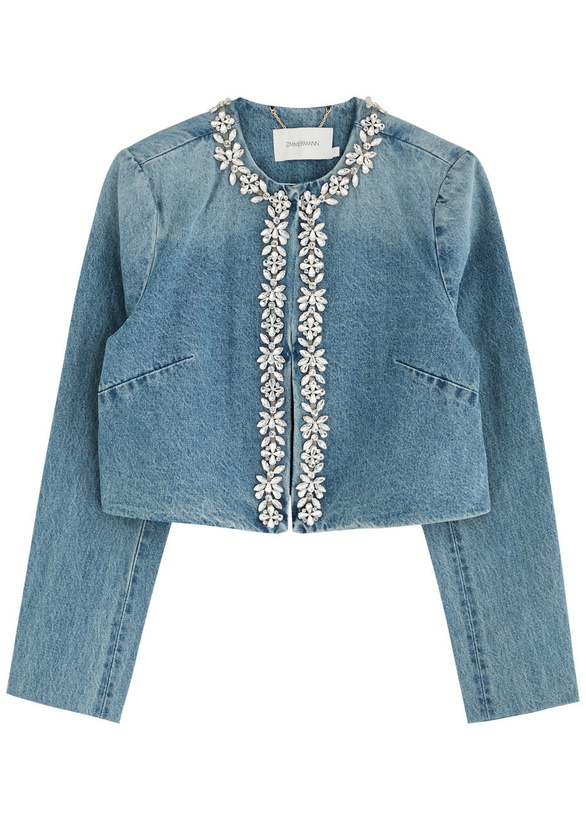 Photo: Zimmermann Crush Crystal-embellished Denim Jacket
