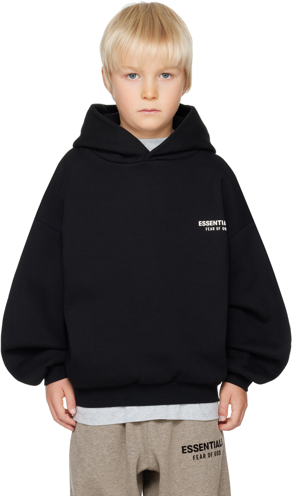 Fear of God ESSENTIALS Kids Black Fleece Hoodie