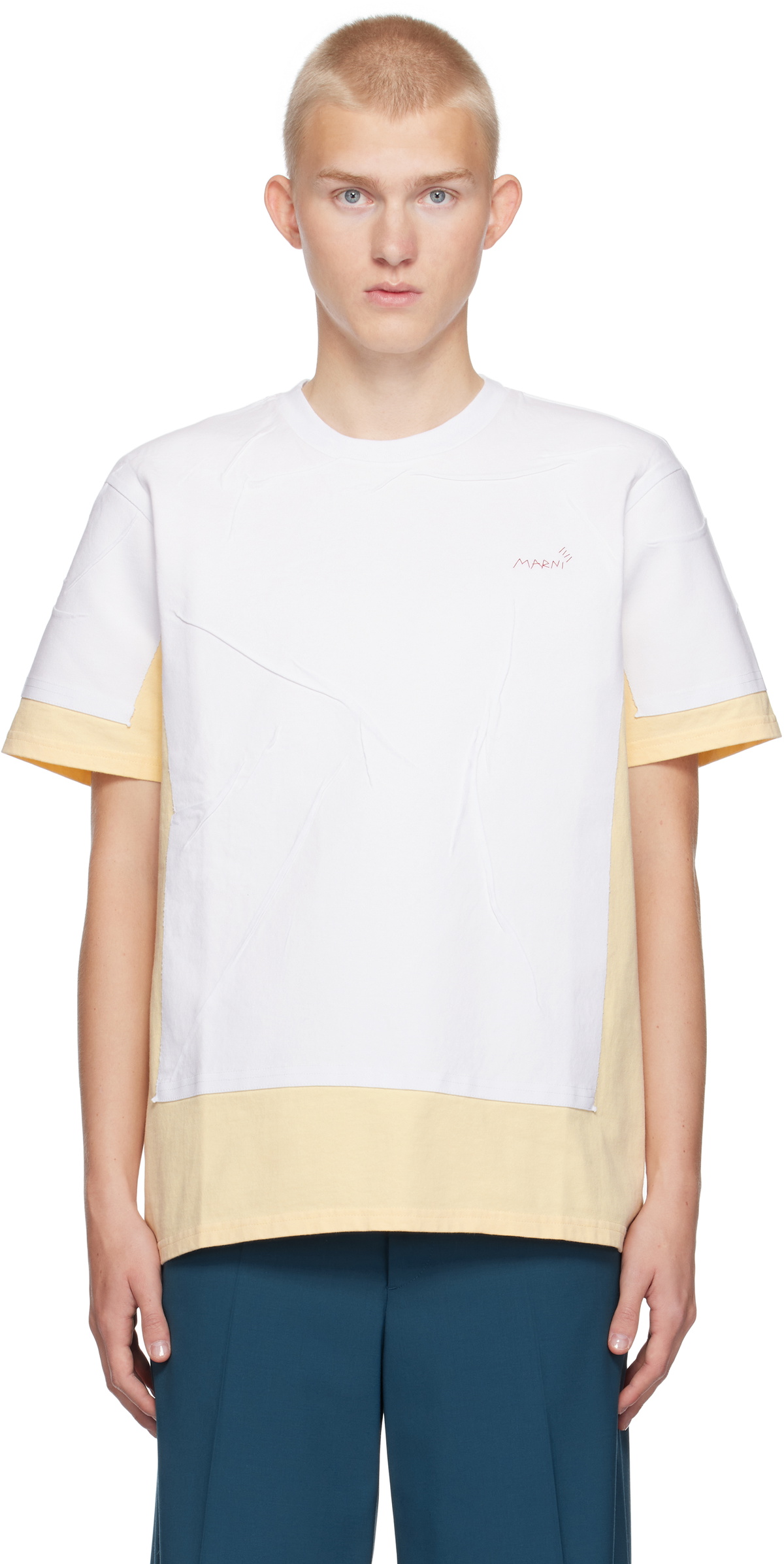 Marni White & Beige Double T-shirt Marni