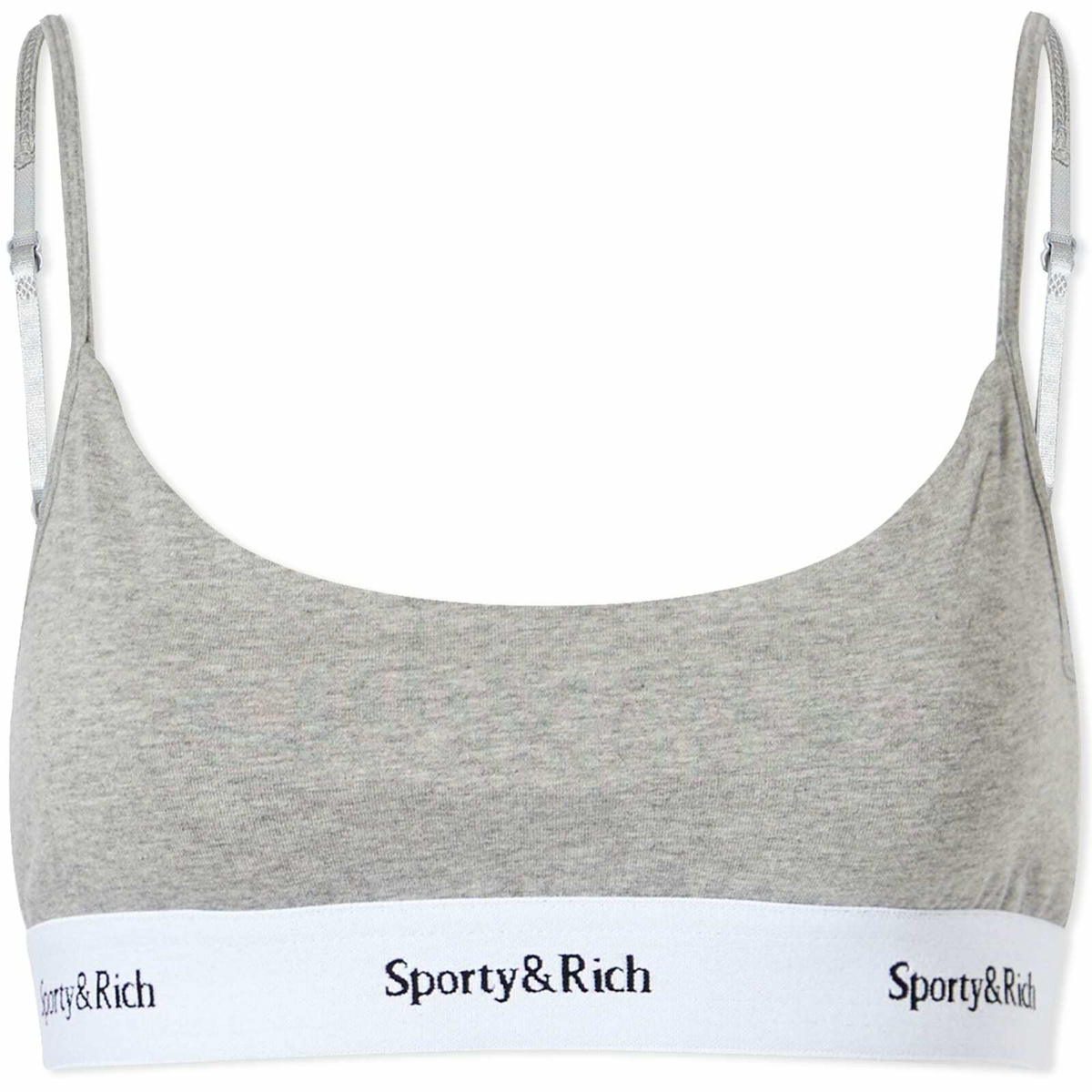 Sporty & Rich Serif Logo Bralette Grey