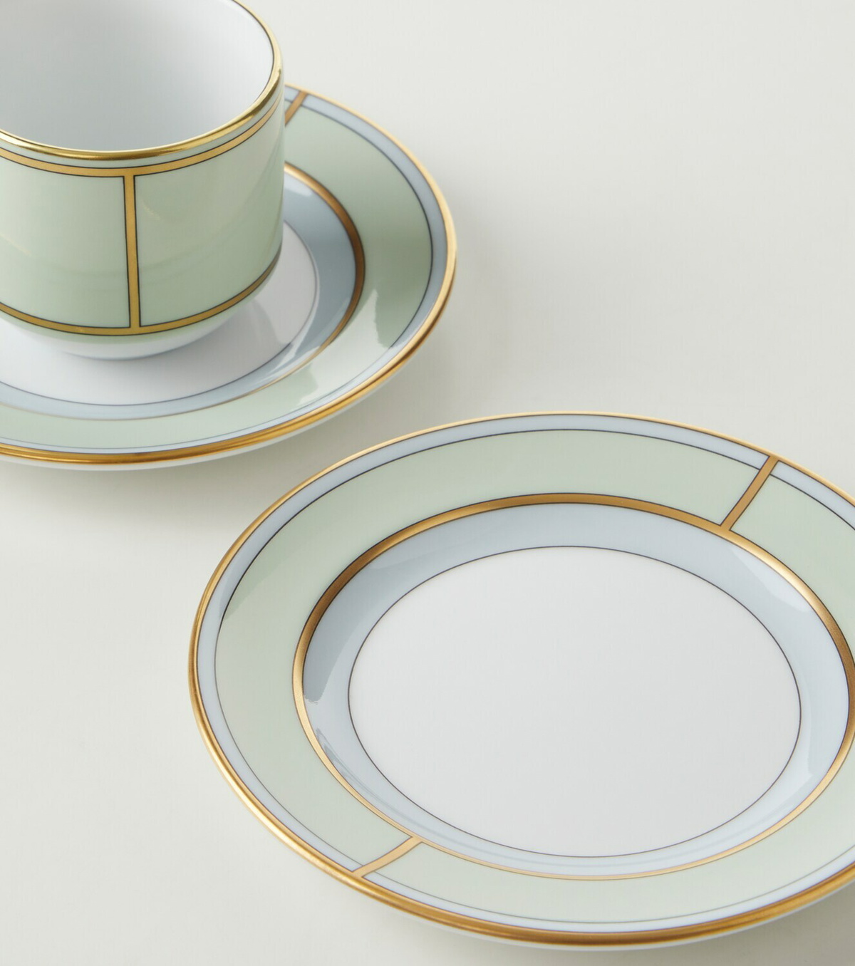 Ginori 1735 Diva set of 2 porcelain espresso cups and saucers