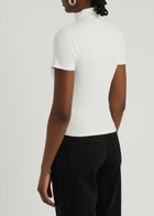 Paige Blanche Ribbed Stretch-jersey T-shirt Ivory