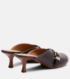Ganni 40 crocodile-effect leather mules