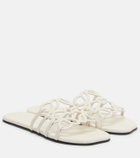 Loewe Petal Anagram leather slides