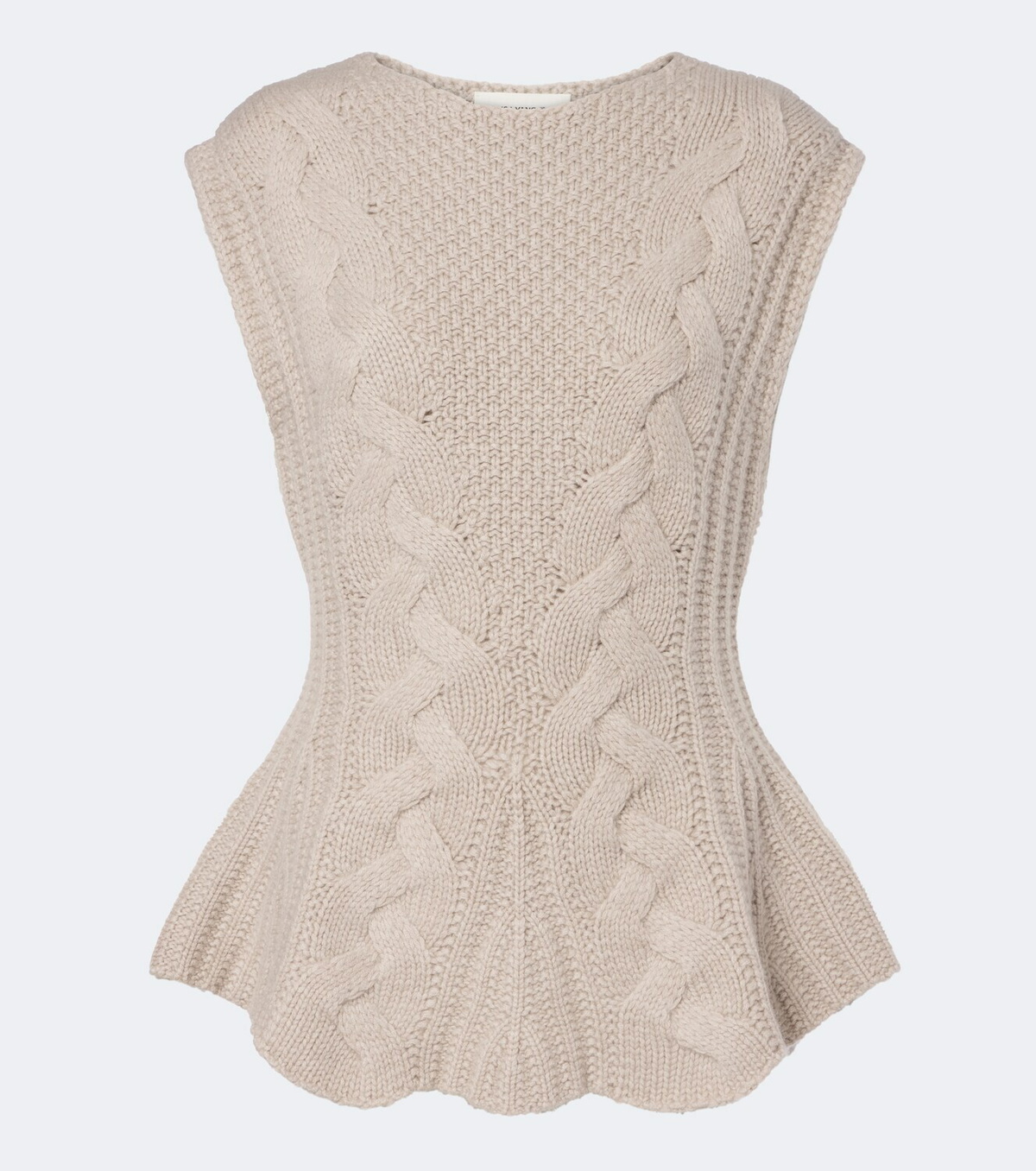 Lisa Yang Signy cable-knit peplum cashmere top