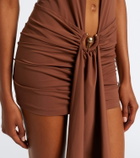 Christopher Esber Pierced Orbit halterneck jersey minidress