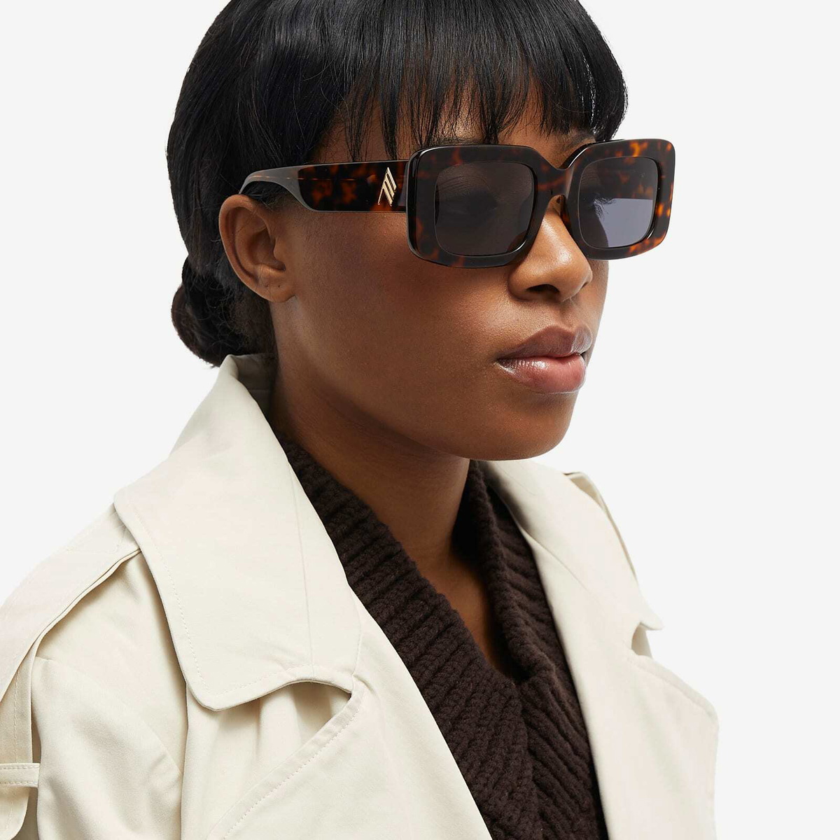 Linda Farrow Women s x The Attico Jorja Sunglasses in T Shell Gold