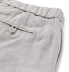 Frescobol Carioca - Mélange TENCEL and Linen-Blend Drawstring Shorts - Gray