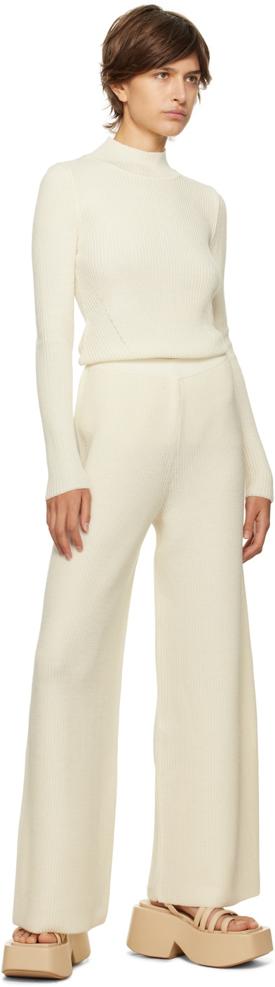 Norba Off-White Cutout Turtleneck