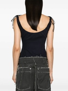 Elena Velez Navy Blue Front Slit Sleeveless Top