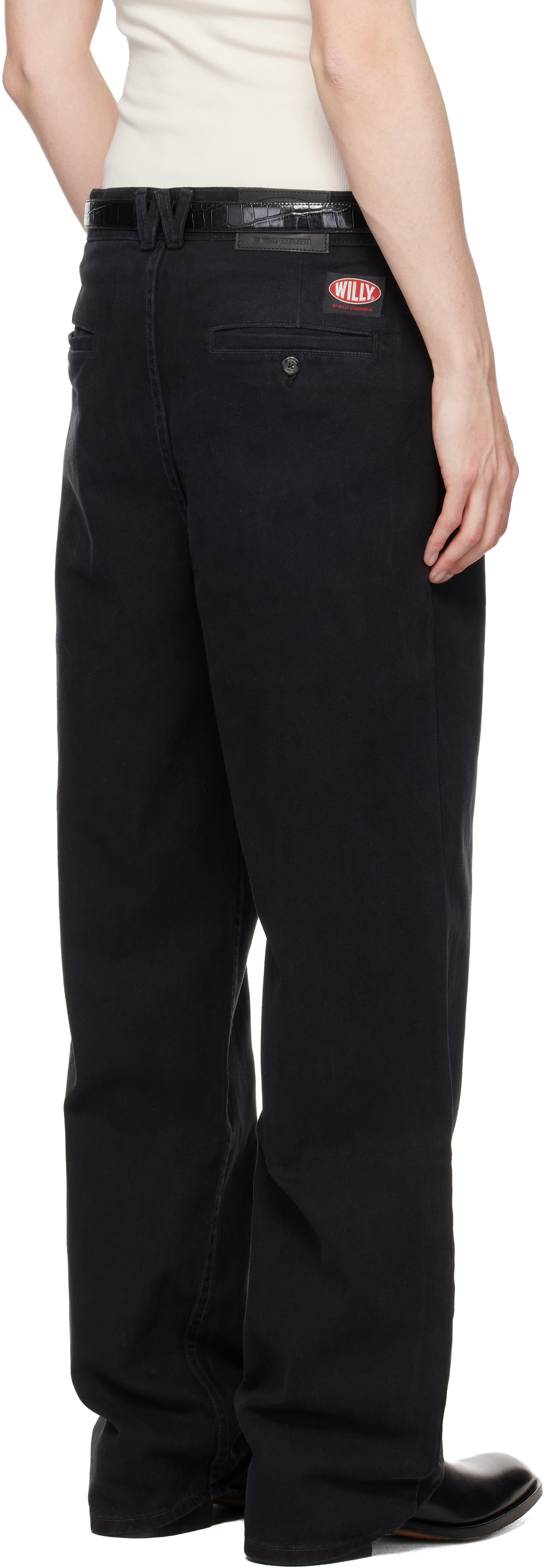 WILLY CHAVARRIA Black Straight Leg 'Good Boy' Jeans