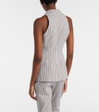 Veronica Beard Gingham cotton seersucker vest