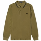 Fred Perry Authentic Men's Long Sleeve Twin Tipped Polo Shirt in Uniform Green/Black