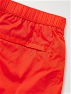 Acne Studios - Slim-Fit Mid-Length Logo-Appliquéd Swim Shorts - Orange