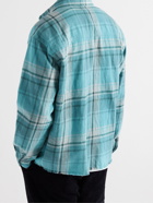 John Elliott - Hemi Frayed Checked Cotton-Flannel Shirt - Blue