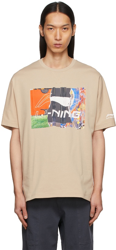 Photo: Li-Ning Beige Graphic T-Shirt
