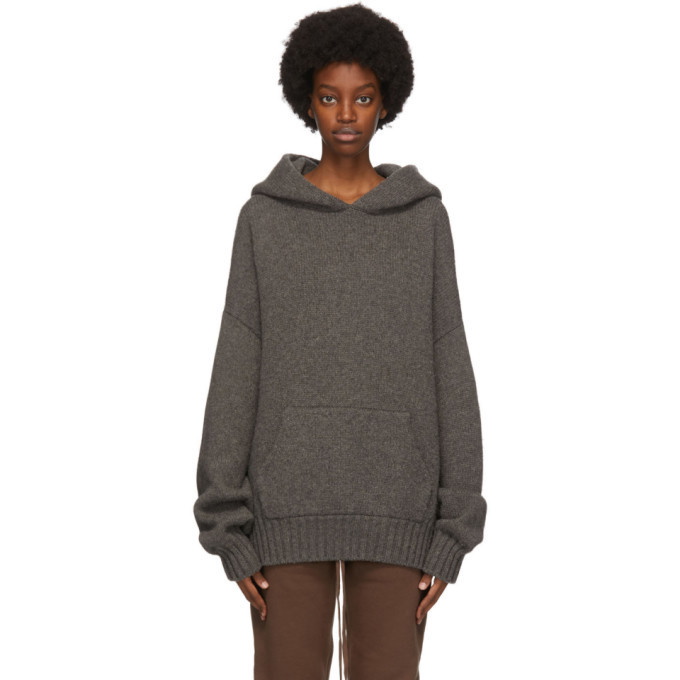 Photo: Fear of God Grey Brushed Knit Hoodie