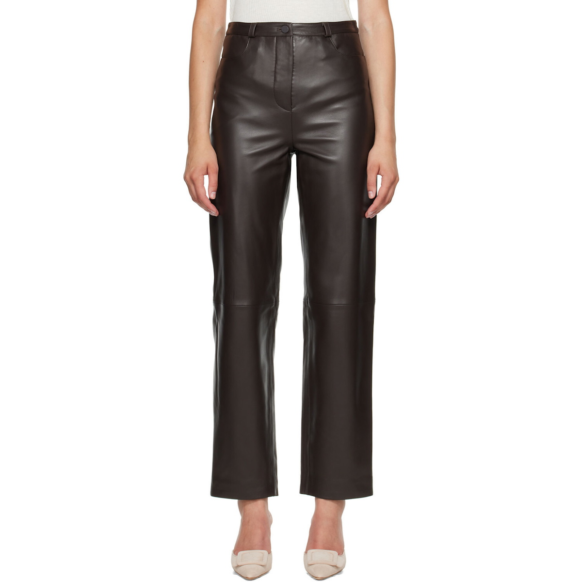Loulou de Saison Brown COBE LDS Leather Trousers
