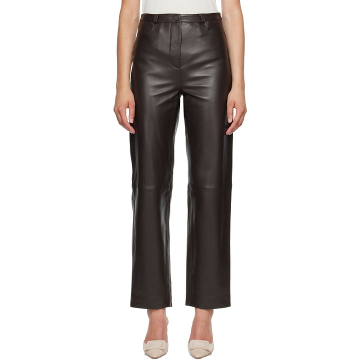 Photo: Loulou de Saison Brown COBE LDS Leather Trousers