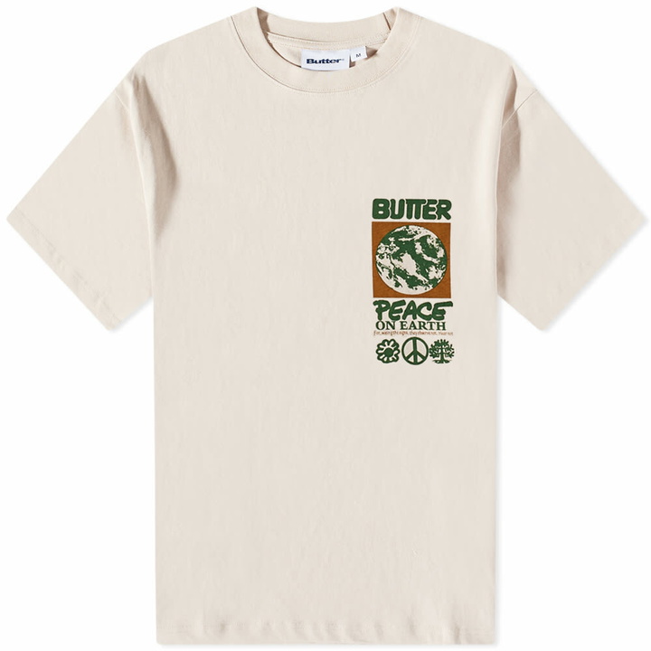 Photo: Butter Goods Men's Peace On Earth T-Shirt in Sand