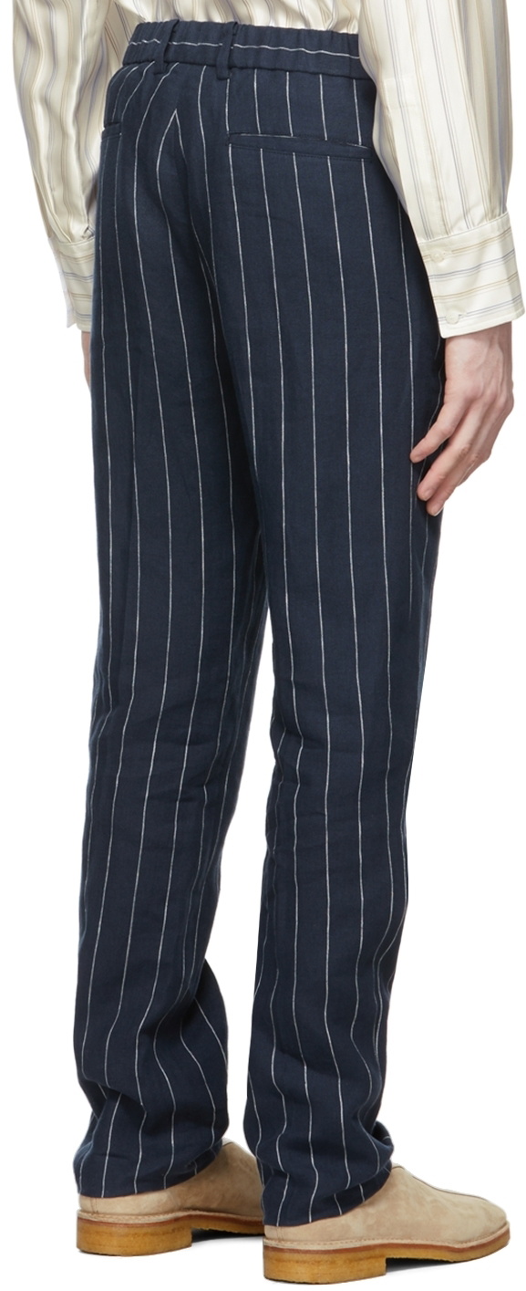 Ring Jacket Navy Linen Trousers