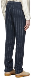 Ring Jacket Navy Linen Trousers