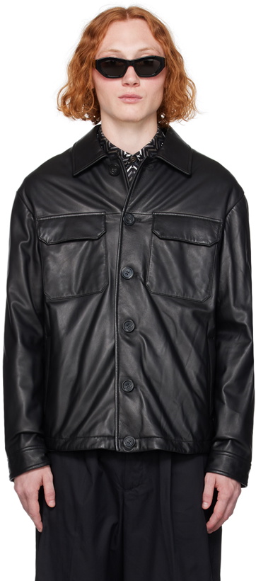Photo: Emporio Armani Black Quilted Leather Jacket