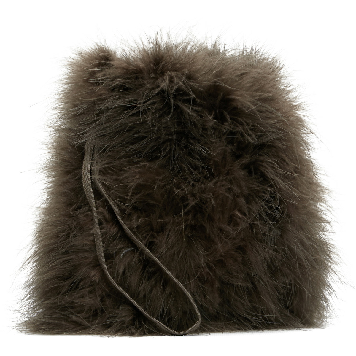 Yves Salomon Brown Feather Pouch