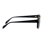 Alexander McQueen Black and Gold Rectangular 54 Sunglasses