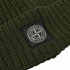 Stone Island Men's Wool Patch Beanie Hat in Olive