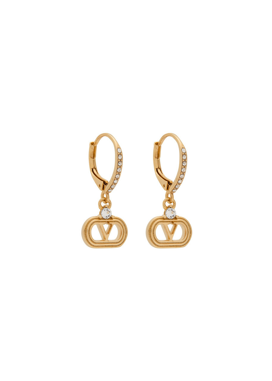 Valentino Garavani Ovalette Vlogo Hoop Earrings - Gold - One Size