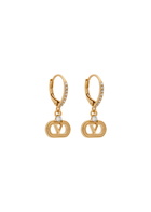 Valentino Garavani Ovalette Vlogo Hoop Earrings - Gold - One Size