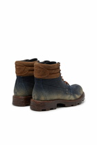 Diesel D-Hammer-Combat boots in denim and suede - Boots Mens in Blue